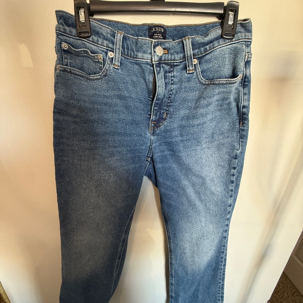 J. Crew Women's Mid Rise Flare Crop Jeans